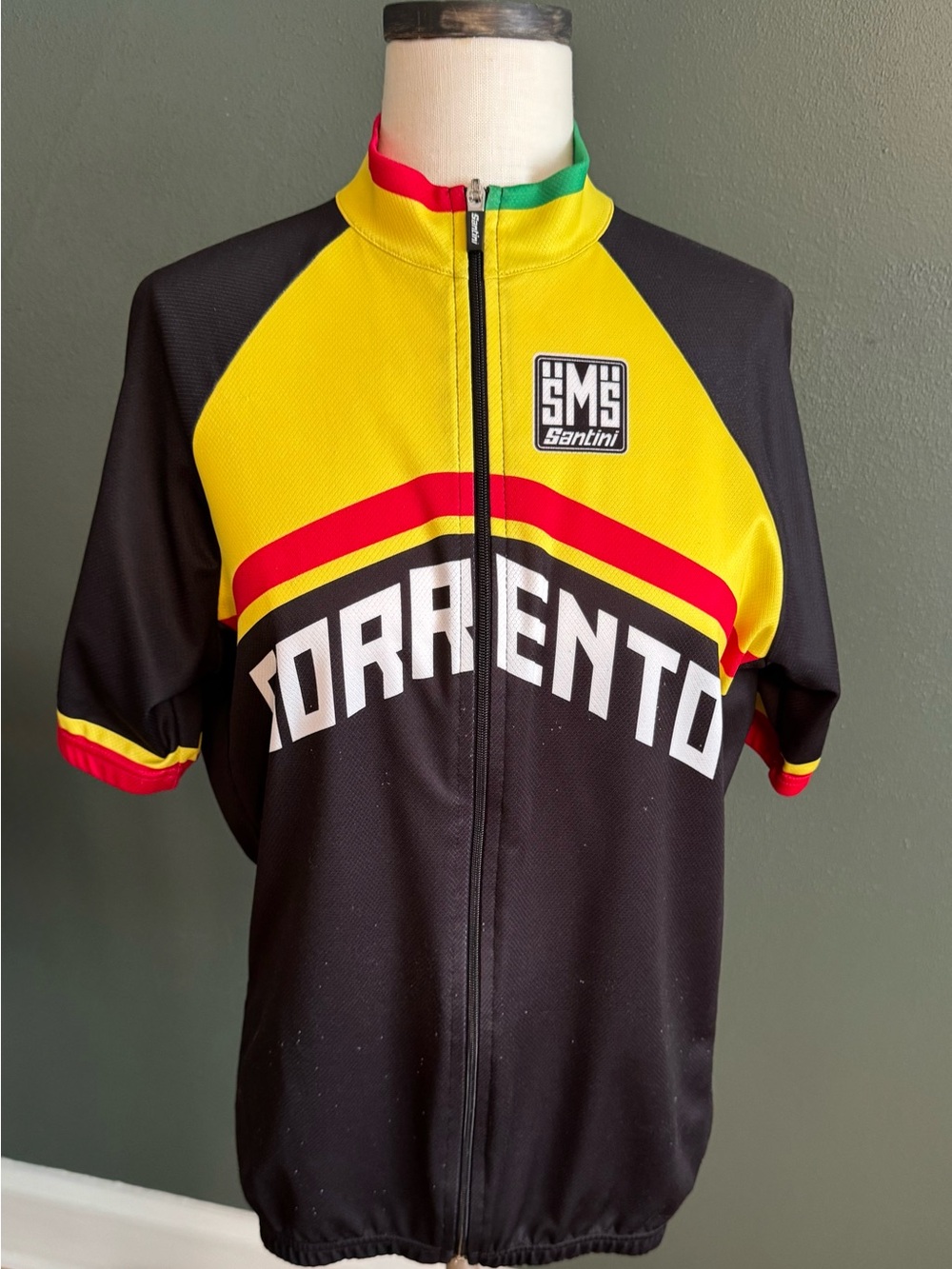 Santini Torrento Cycling Jersey in Yellow, Black & Red